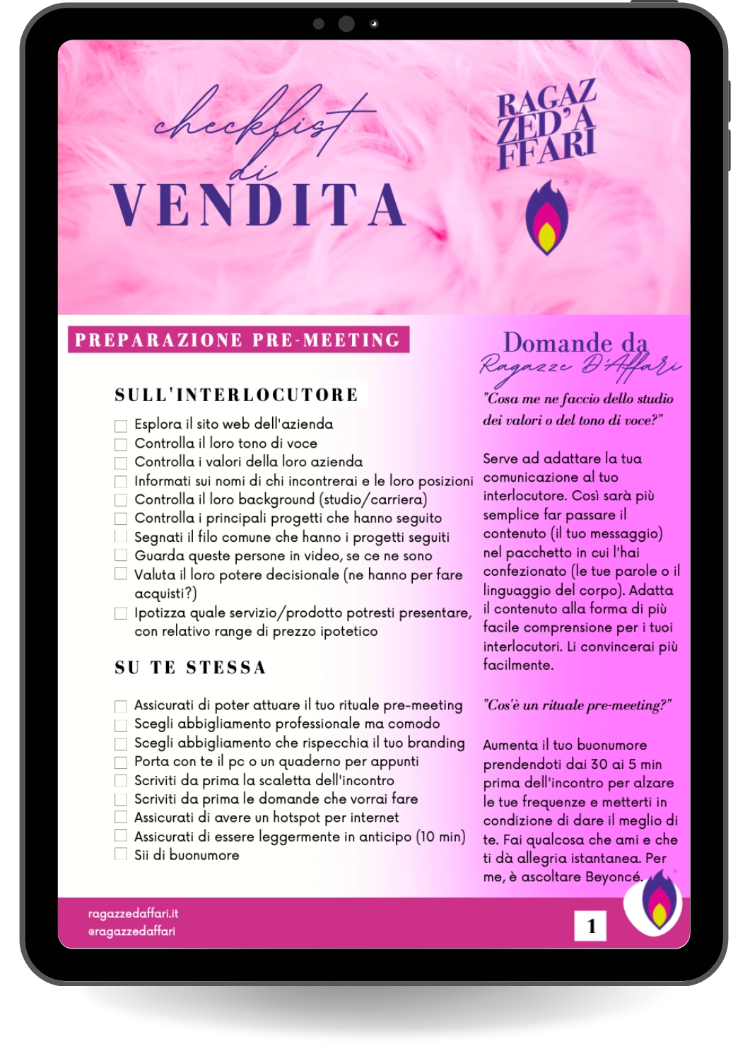 Checklist salesgirl